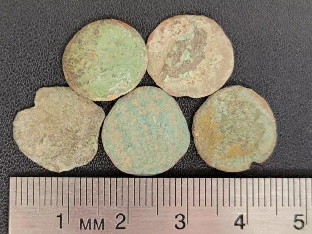 Lot of 5 Uncleaned Ancient Roman Coins - Lower Quality