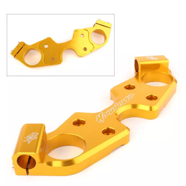 1 x CNC obere Gabelbrücken Endklemme GOLD für Suzuki GSX1300R Hayabusa 2008-2019