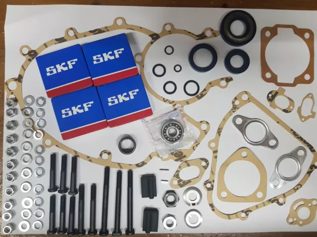 Kit Revisione Motore Piaggio Vespa 50 Hp  Cuscinetti Skf Paraoli Guarnizioni