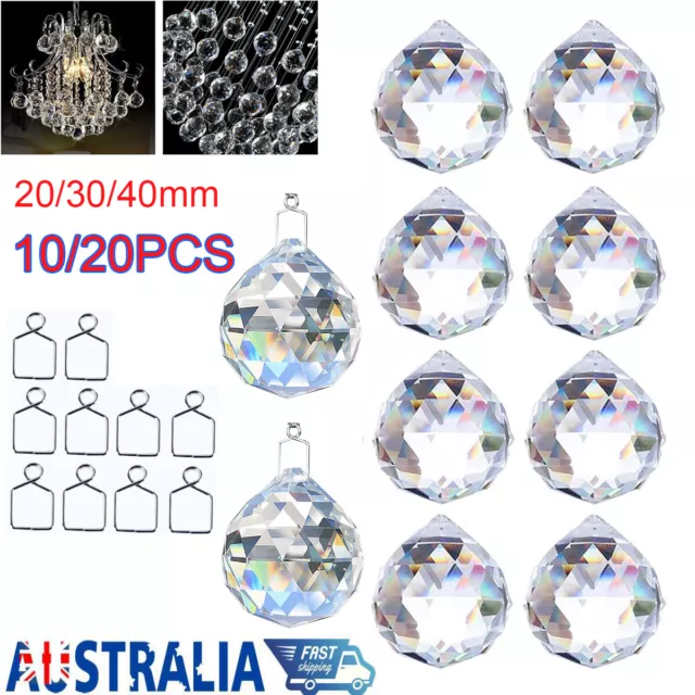 Crystal Ball Prism Pendant Glass Chandelier Hanging Sun Catchers Feng Shui 10/20