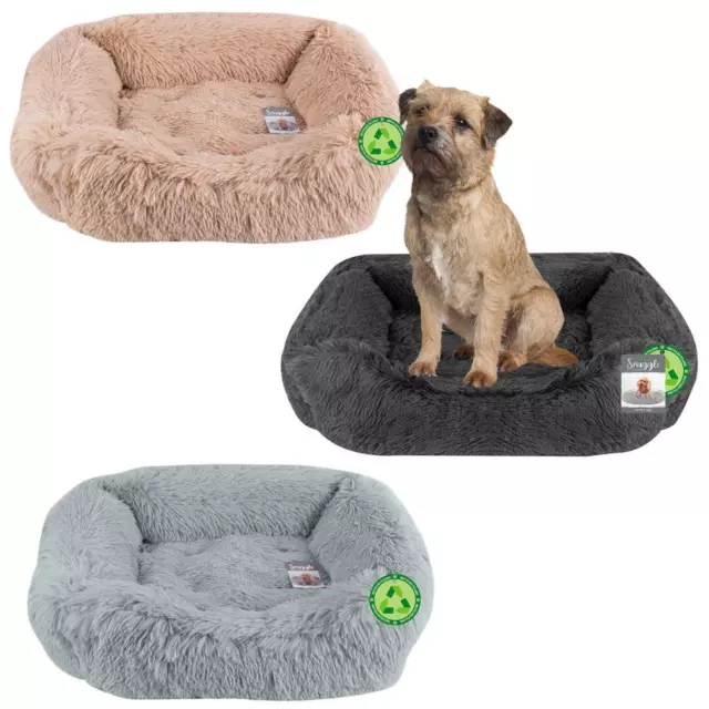 Dog Nesting Bed Cat Puppy Pet Soft Fluffy Raised Rim Mattress Cushion Non-Slip