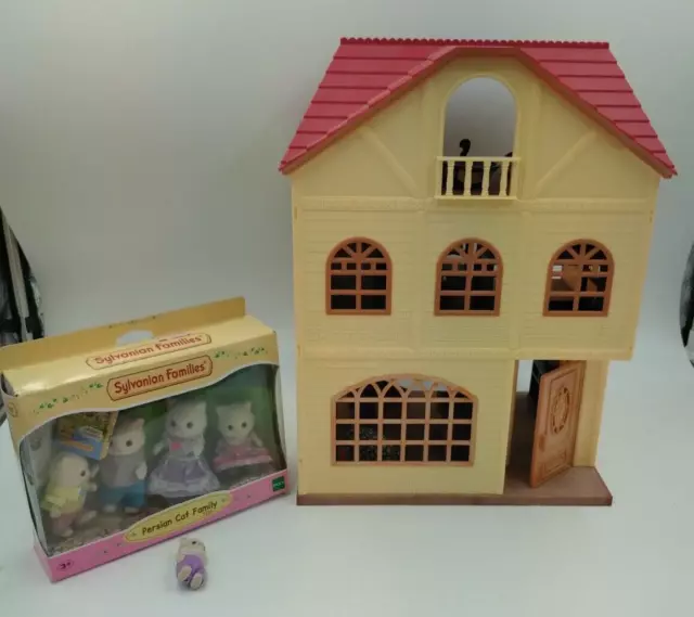 SYLVANIAN FAMILIES CEDAR Terrace 3 Storey House Vintage Furniture Cat Family 9.99 PicClick UK