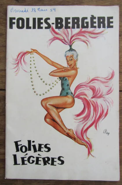 Ancien Programme Folies Bergere Folies Legeres 1959