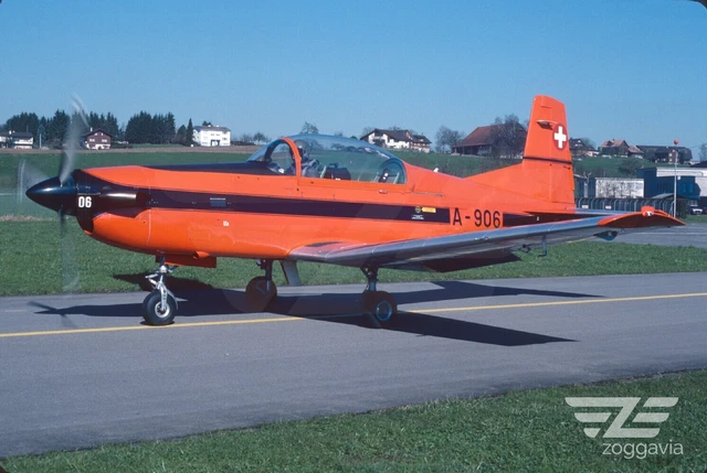 AIRCRAFT SLIDE A-906 Pilatus PC-7 Swiss Air Force, 1995 £4.62 - PicClick UK