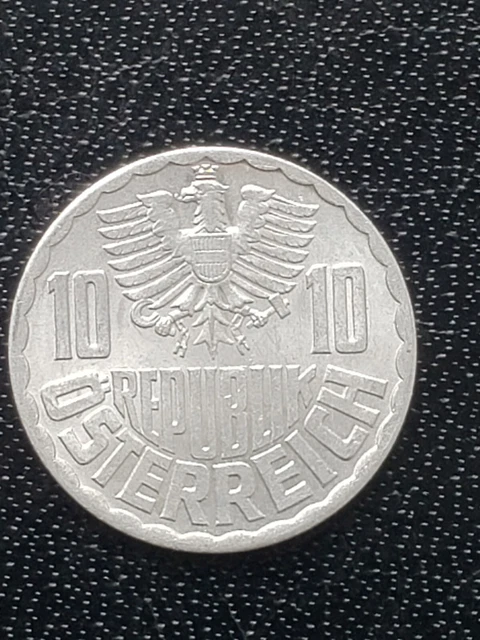 Austria 10 Groschen 1957 Imperial eagle with Austrian shield on breast