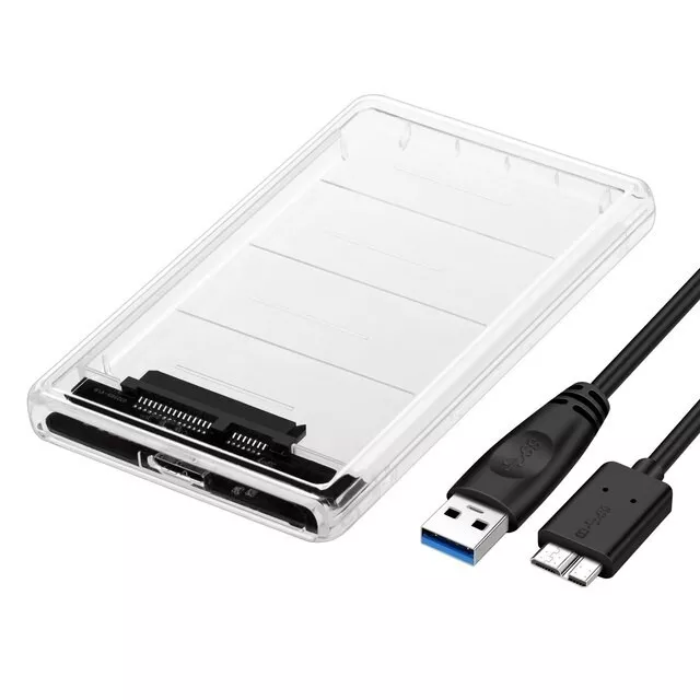 Festplattengehäuse / USB 3.0 / SATA / transparent / 2,5 Zoll / für HDD oder SSD