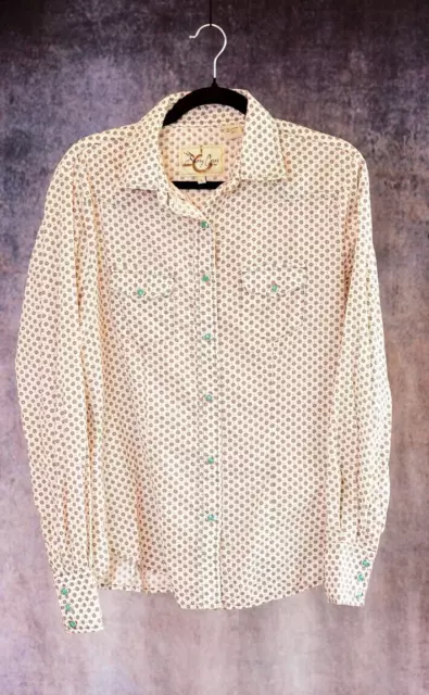 Women's RU Sherry Cervi Collection Western Cowgirl Patterned Button Down Shirt L