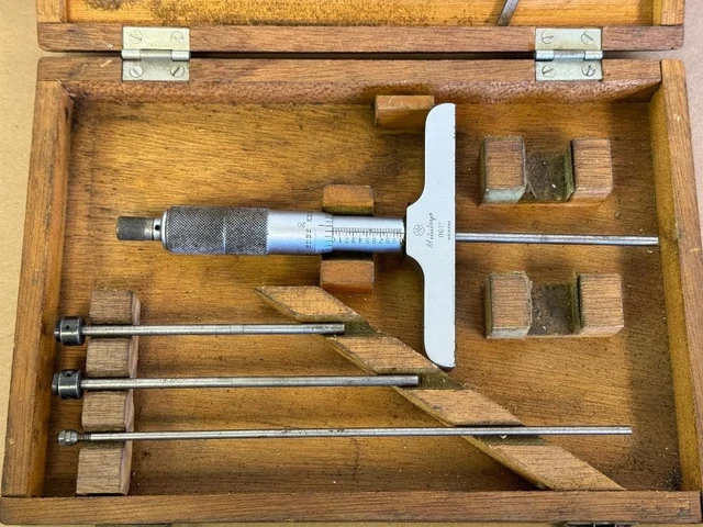 MITUTOYO DEPTH GAUGE Gage Micrometer No. 129-131 Dmc 4-4" .001" $95.00