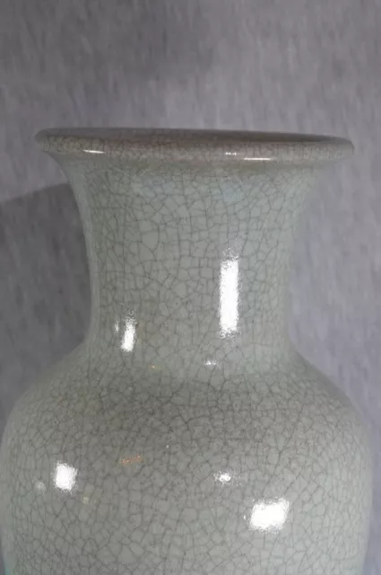 ALTE VASE MIT CRAQUELÉE ( KRAKELEE )  GLASUR - KARLSRUHER MAJOLIKA - 50er JAHRE 3