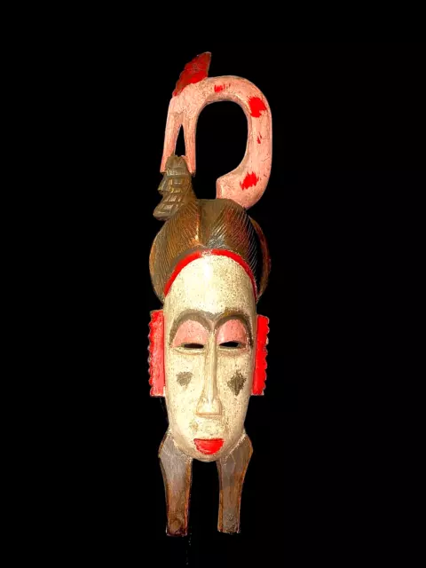 African mask antiques tribal art Face vintage Wood Carved Vintage  Guro -5852