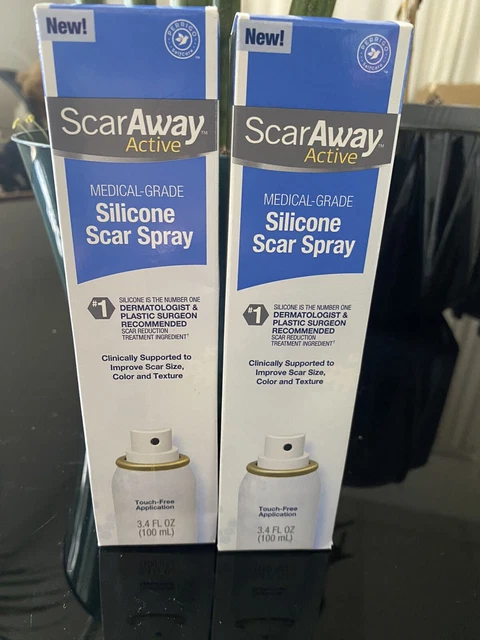Paquete de 2 spray para cicatrices de silicona de grado médico activo SCARAWAY 3,4 OZ caducidad 2024+ #5598