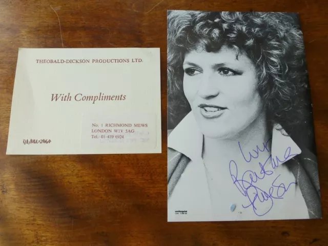 AUTOGRAPH of BARBARA DICKSON - Scottish SINGER & Actress