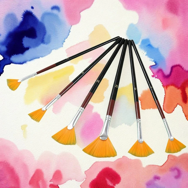 Set di 6 pennelli per artisti, set di penne per pittura ad olio, acrilico,