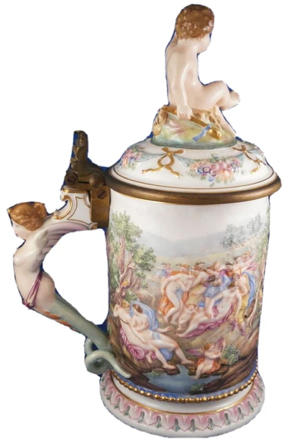RARE TASSE PORCELAINE Ca. 1780-1800 DOCCIA GINORI CAPODIMONTE DECOR EN