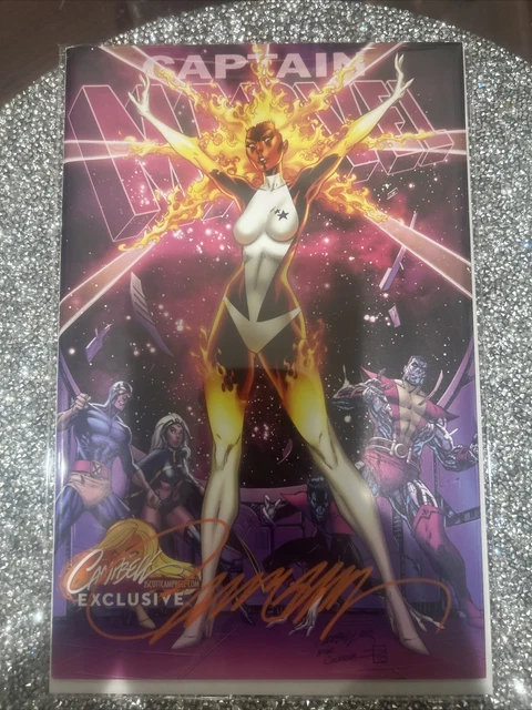 Captain Marvel #1 D NM Marvel Variant Signed J Scott Campbell W/COA X-Men
