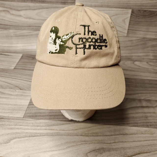 VINTAGE THE CROCODILE Hunter Hat Adjustable Beige 100% Cotton Cap Steve
