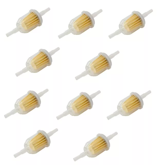 10 x Small Petrol In-Line Universal Clear Fuel Filters Fits 6 or 8mm Pipe Filter