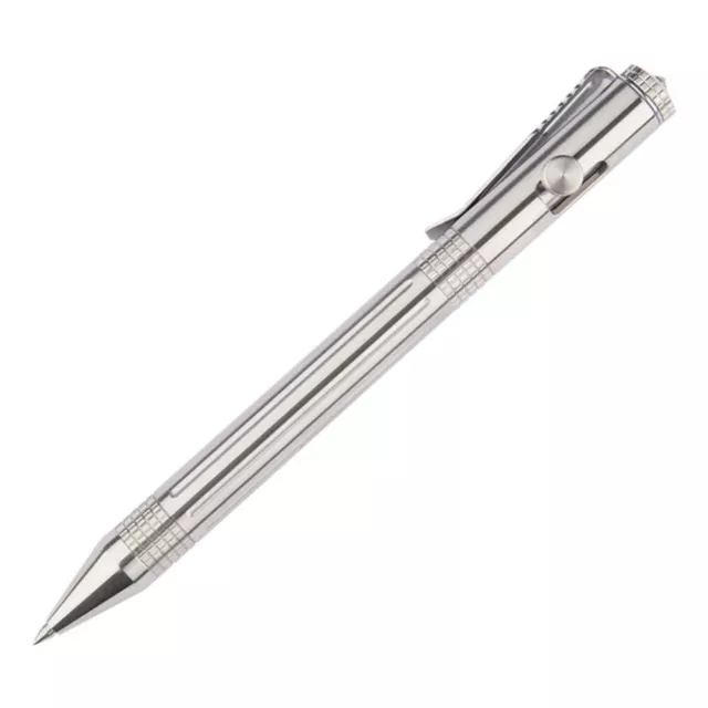 Black Ink Bolt Action Pen Stainless Steel Signature Pen Refillable Alloy Pen