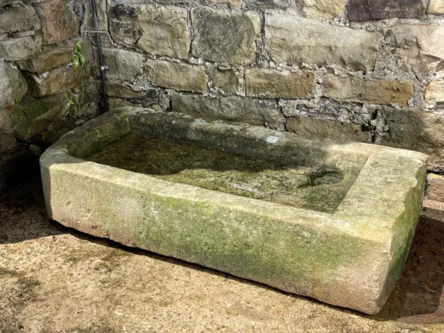 Large Victorian Antique Carved York Stone Sink/Garden/Ornament/Horse Trough #3