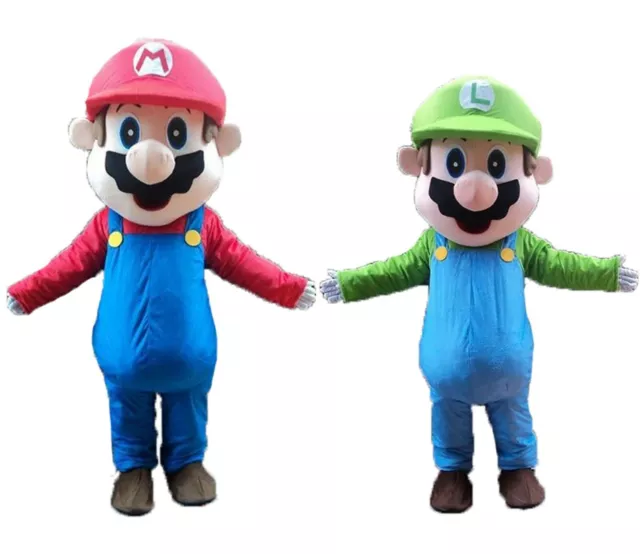 MASCOTTE SUPER MARIO Luigi costume carnevale adulti professionale