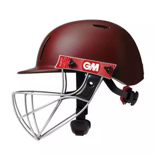 Gunn & Moore Purist GEO II Maroon Junior Cricket Helmet - Steel Grill - Free P&P