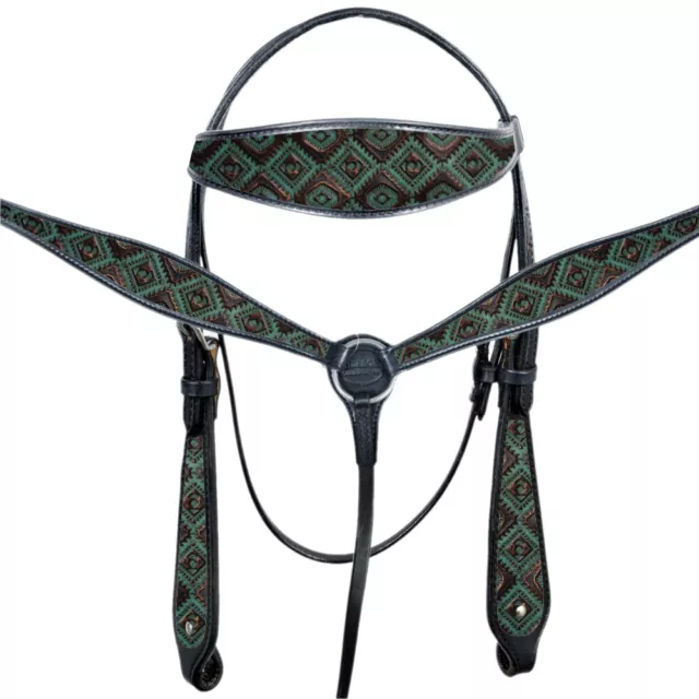 37BH Western Horse Cuello de Pecho Tack Cuero Americano Hilason