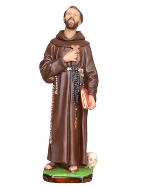 Statue von San Francesco D'Assisi CM 40 IN Marmor Harz Dekoriert Hand