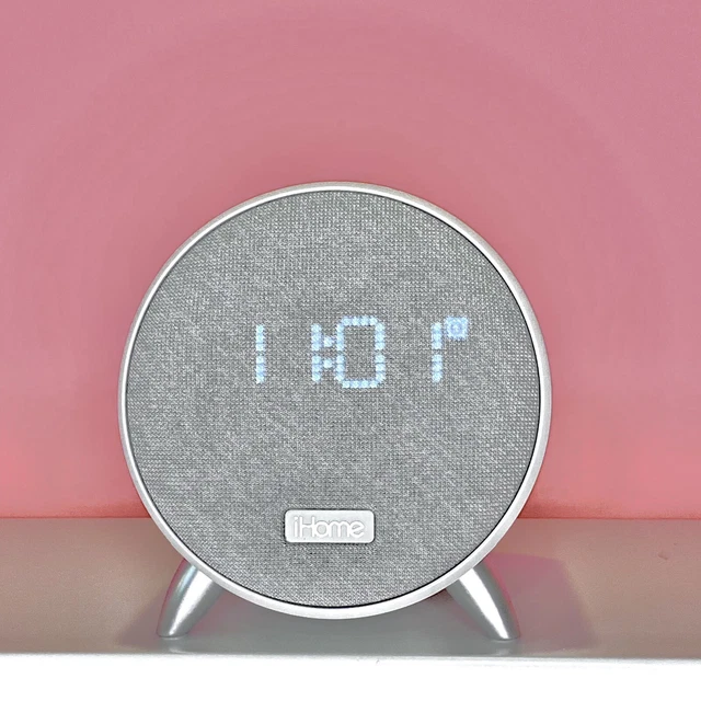 iHome Bluetooth Alarm Clock w/ USB Charger, Dimmable LED and Dual Alarms, Used