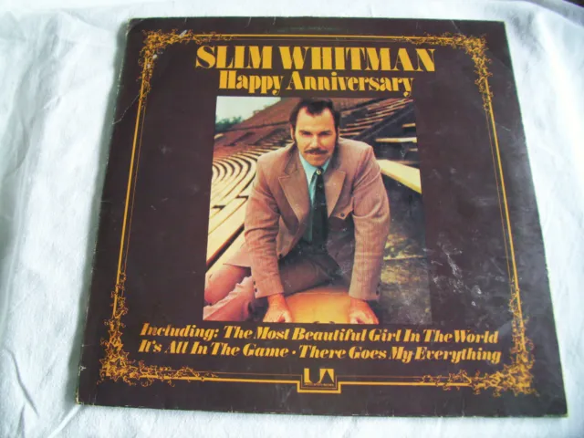 LP - SLIM WHITMAN - Happy Anniversary - UK United Artists 12 Track - 1974