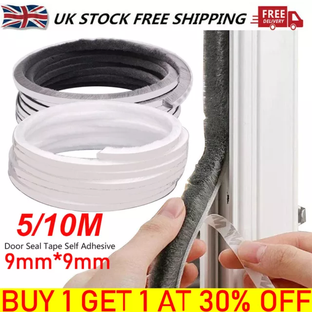 10M Draught Excluder Brush Pile Seal Film Door Window Self Adhesive Seal Strip