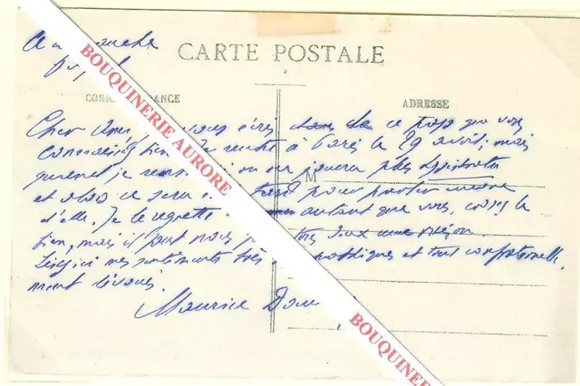 Carte postale ancienne autographe signée de Maurice DONNAY, Membre de L'Ac. FR.