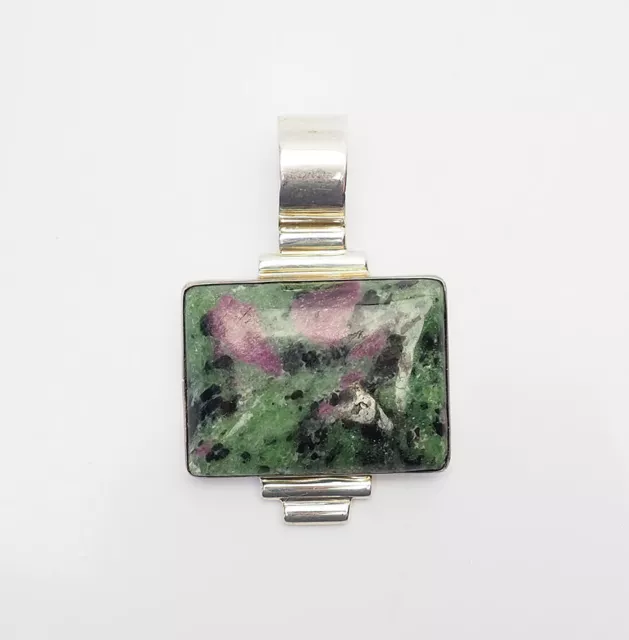 Vintage sterling silver green purple zoisite pendant by Jay King Desert Rose DTR