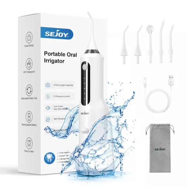 SEJOY Portatile Idropulsore Dentale Irrigatore Orale 5 Modalità di Ricambio