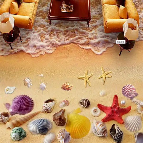Seashells From The Ocean 3D Floor Mural Photo Flooring Wallpaper Home Wall Decal
