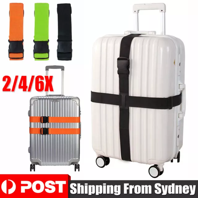 2/4/6X Adjustable Travel Luggage Packing Belt Suitcase Buckle Strap Tie Useful