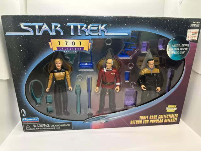 Playmates Toys Star Trek Next Generation Rare Set Picard Yar Barclay