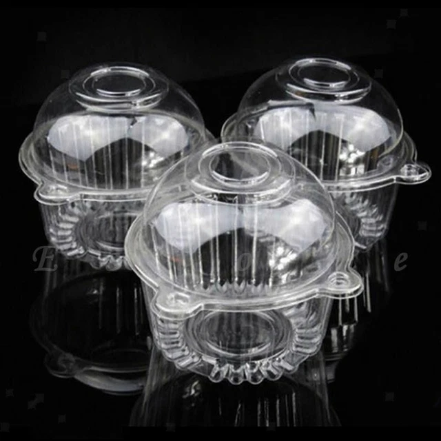 100 Stück Tasse Kuchen Klare Pod Muffin Behälter Individuelle Cupcake Dome Box