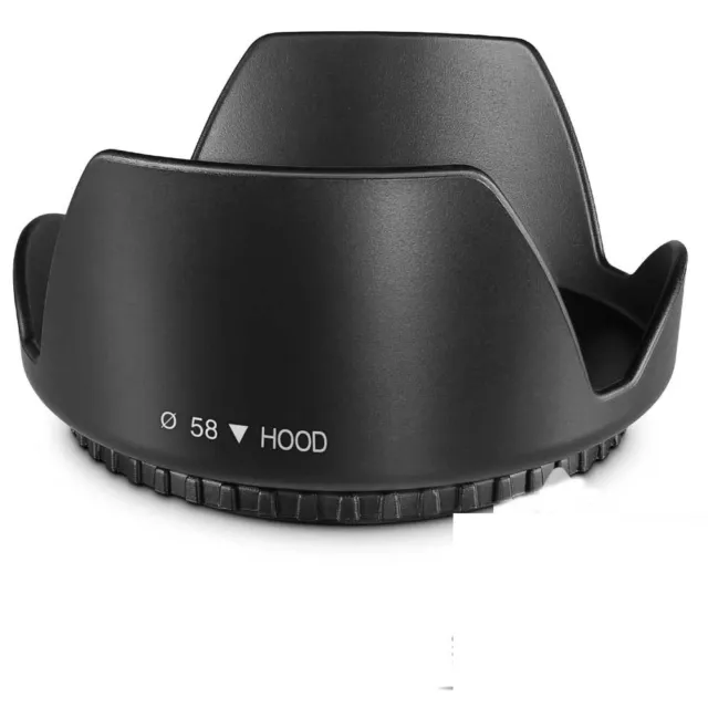 Lens Hood 58MM Tulip Petal for Fujifilm X-A3 XC16-50mm Canon SL2 T6 EF-S 18-55mm