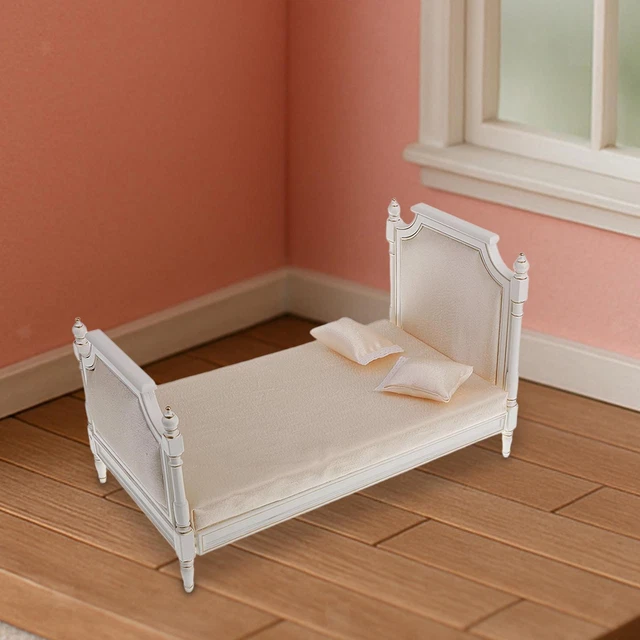 Lit Miniature en Bois Lit Superposé 1:12 Scène DIY Lit Miniature pour Décoration de Chambre