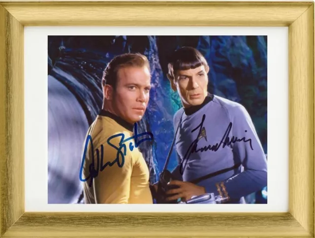 William Shatner & Leonard Nimoy Autogramm mit Bilderahmen Star Trek Fotorahmen