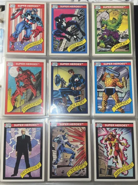 1990 Marvel Universe Comics Series 1 Trading Cards Impel Lot Of Cards From 1-161