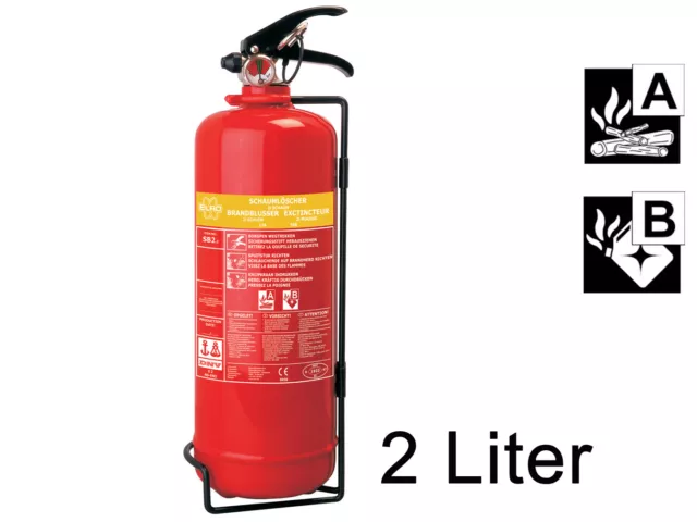 Pratico estintore schiuma, 2 litri, classi antincendio A, B, antincendio