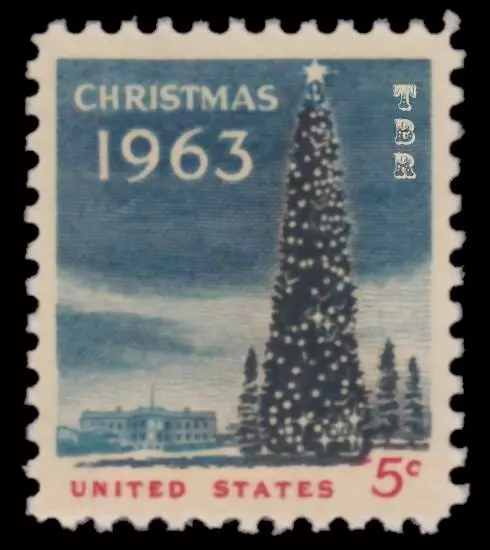 1240a Christmas Tree & White House 1963 Experimental Tagged Issue MNH - Buy Now