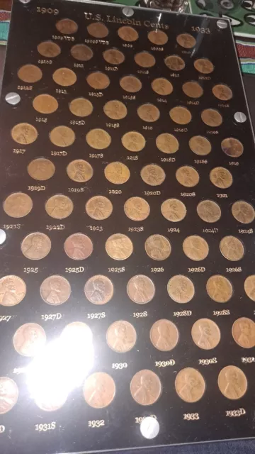 Complete Lincoln Penny Set 1909 To 1958 Including 1909 S VDB & All Key Dates