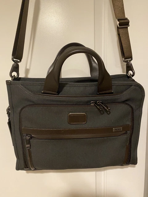 Tumi Alpha 3 Slim Deluxe Portfolio Gray/Brown - 2603110AT3