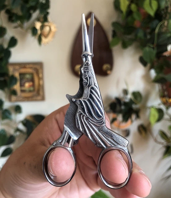 Salem Witch Embroidery Scissors Antique Reproduction Halloween Vintage Sewing