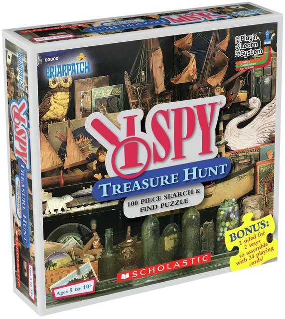 Jigsaw Puzzle Plus+ 100 Pieces 14"X19" W/Game Play Cards-I Spy Treasure Hunt -33