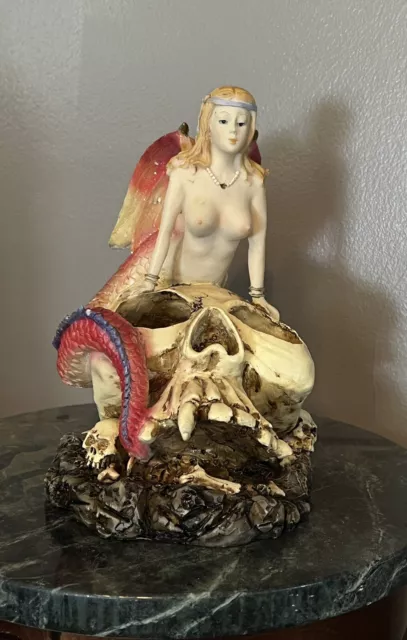 Sexy Tabletop Skull Decor Mermaid Heavy