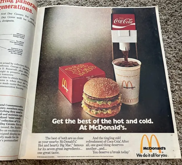 McDonalds Get the Best of The Hot Cold 1976 Vintage Newspaper Ad Coca Cola
