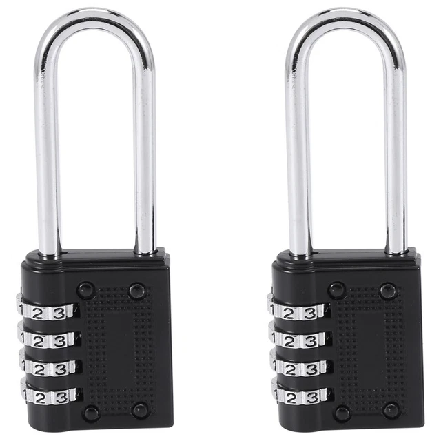 Paquete de 2 cerraduras combinadas exteriores cerrojo largo cerradura 6,5 cm grillos U3T7
